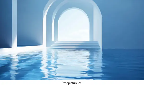 Modern Minimalist Archway Water Reflection