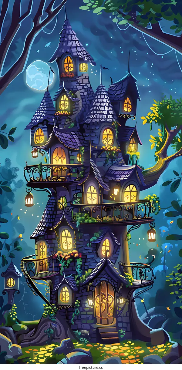 Fairy Tale Treehouse Illustration