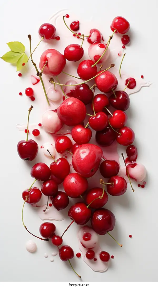 Sweet Red Cherry with White Cream