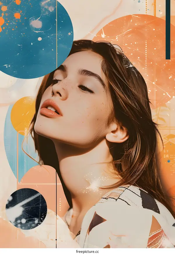 Artistic Collage Portrait with a Woman