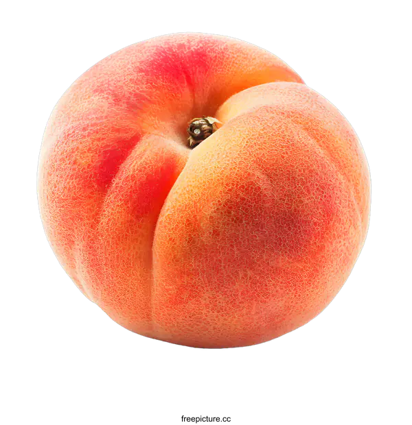 [Transparent Background PNG]Single Ripe Peach on White Background