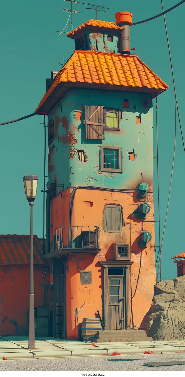 Rusty Old Building in a Desolate World