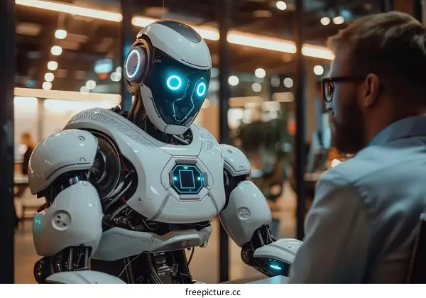 Humanoid Robot and Human in Conversation