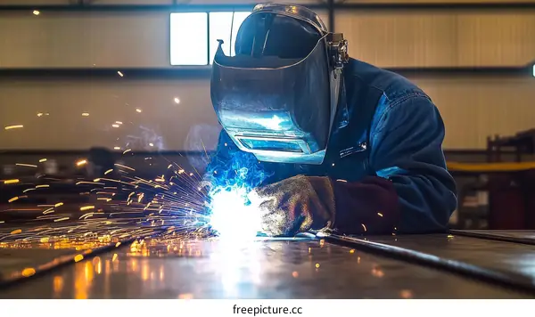 Industrial Welding in a Factory Setting
