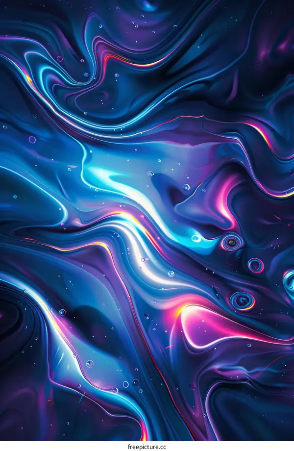 Abstract Liquid Painting with Neon Colors