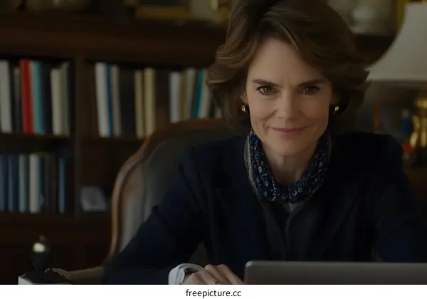 Woman Sitting in a Chair and Smiling at the Camera