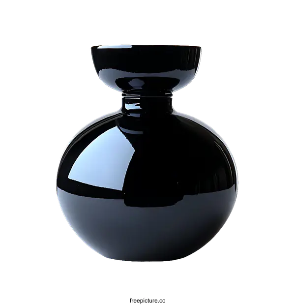 [Transparent Background PNG]High-gloss Black Perfume Bottle