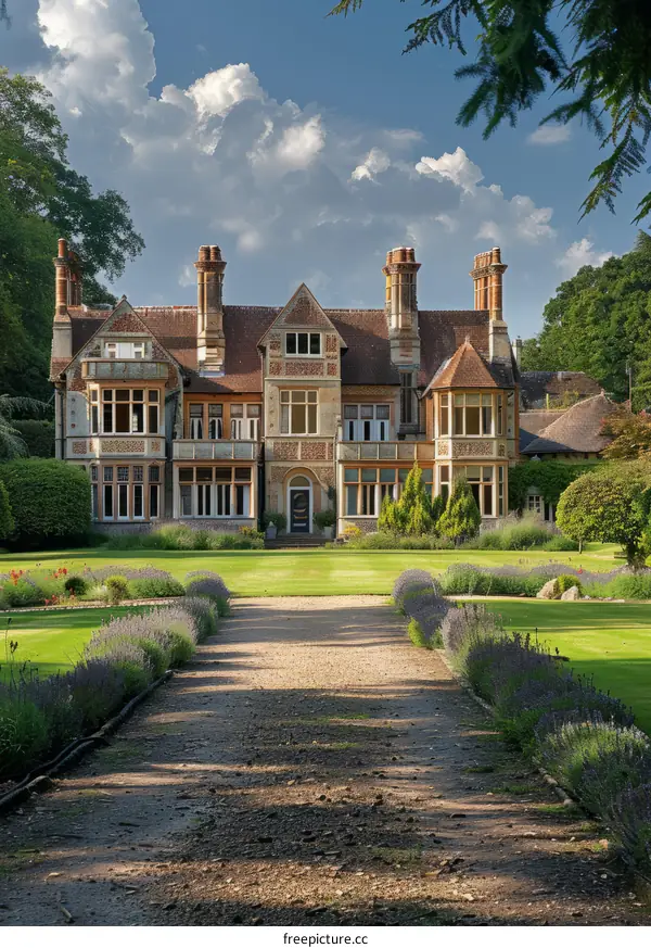 An Enchanting English Country Manor Nestled Amidst a Verdant Oasis