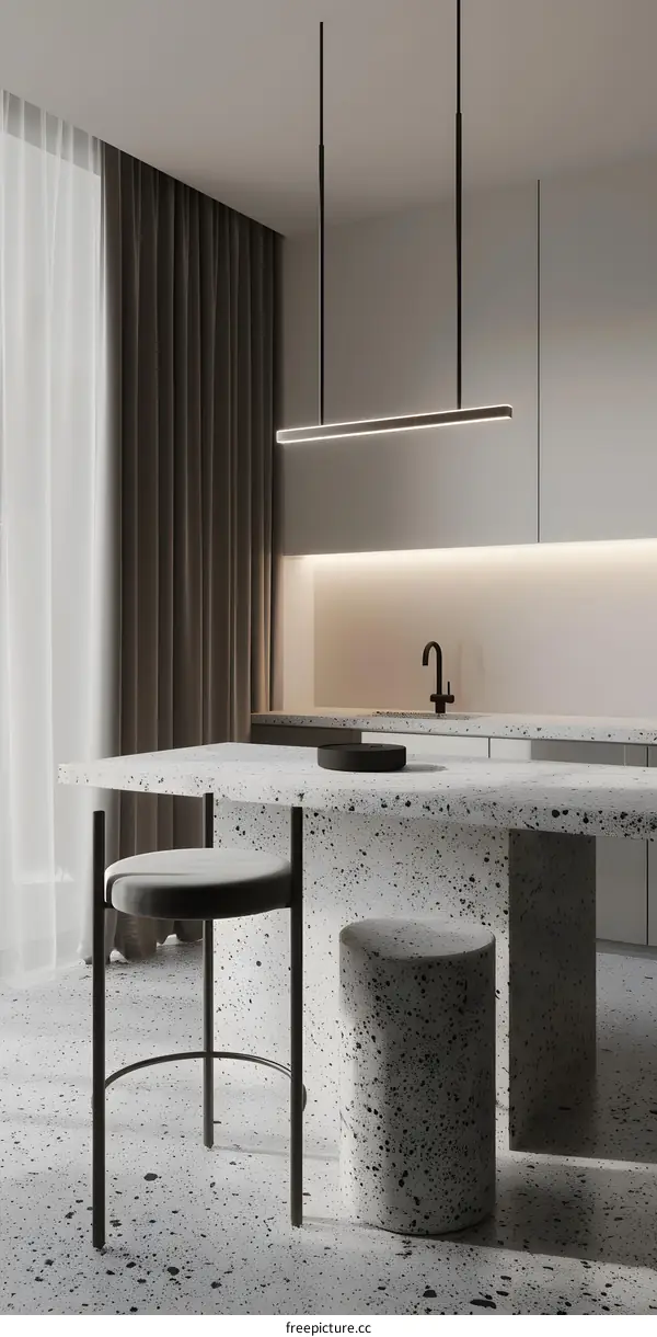 Modern Minimalist Kitchen Interior Design with Black and White Decor