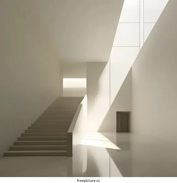 Modern Architecture Staircase Design With Light and Shadow
