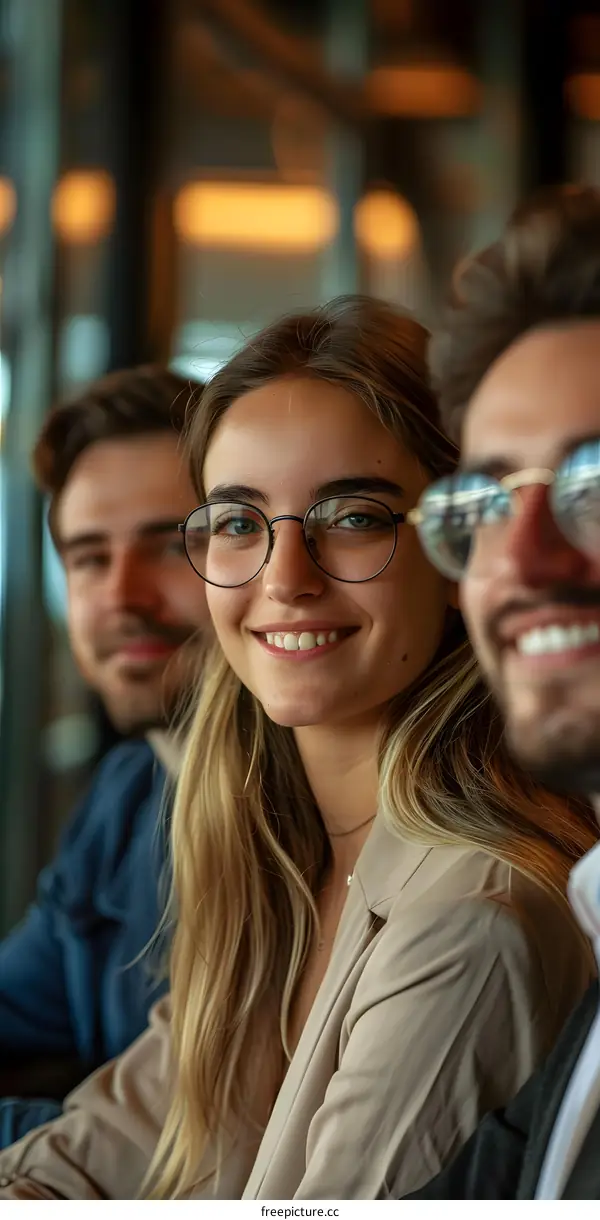 portrait of a group of young professionals smiling at the camera