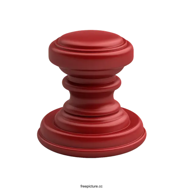 [Transparent Background PNG]3D Rendered Red Stamp Handle Design