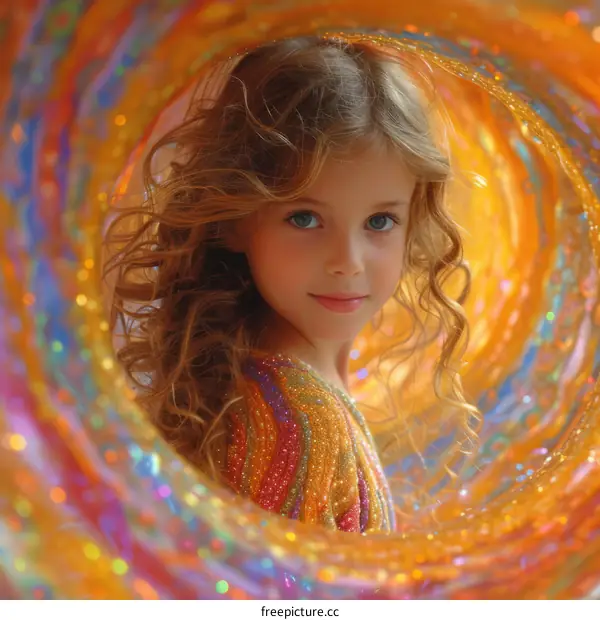 Portrait of a beautiful blonde girl with blue eyes