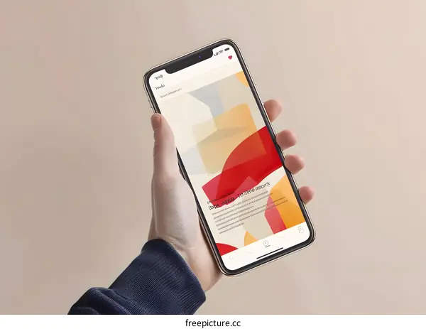 Hand Holding a Smartphone with Social Media App