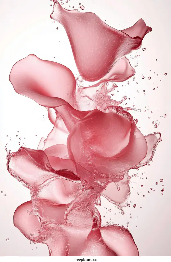 Rose Petals in Water Splash Art