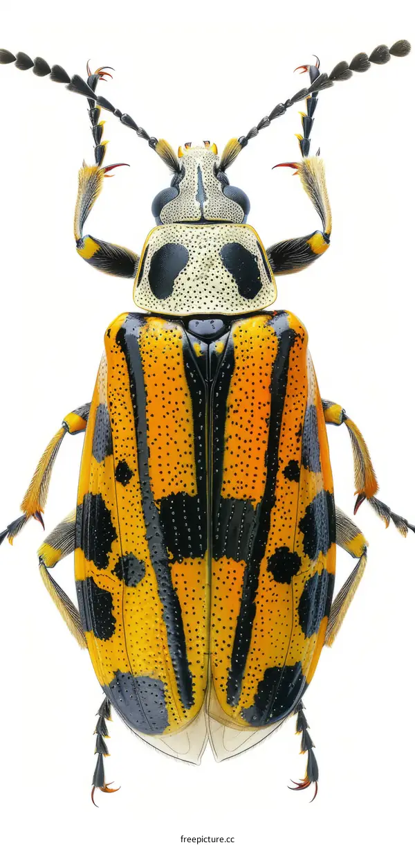 Striped Beetle with Spotted Head