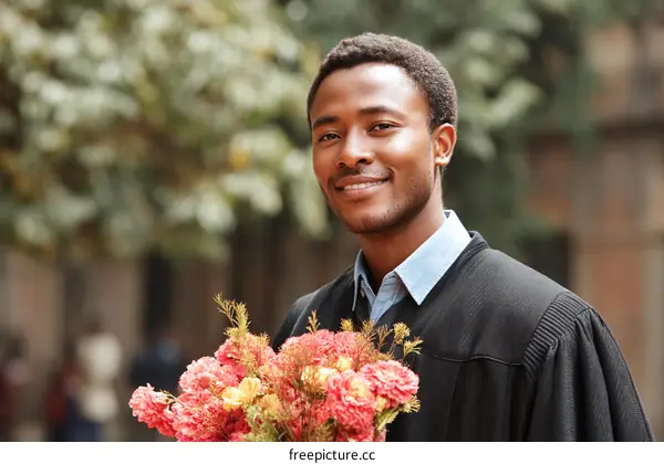 Graduation Ceremony Portrait of a Smiling Man