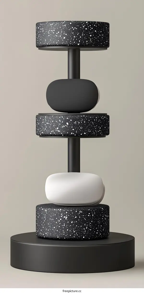 Black and White Abstract Sculpture