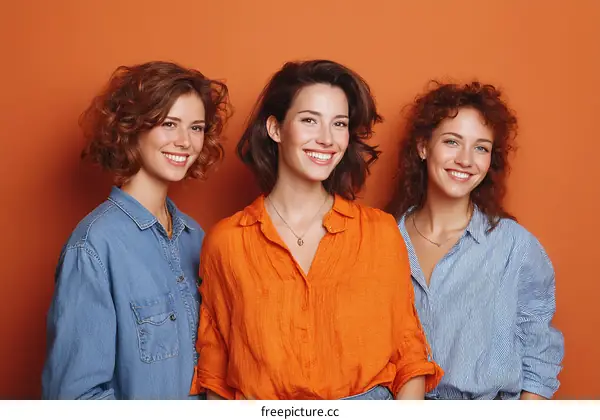 Three Caucasian Women Smiling Together