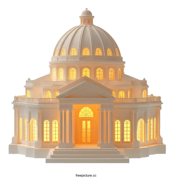 [Transparent Background PNG]Elegant Architectural Model of a Grand Building