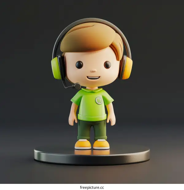 3D rendering of a young male customer service representative