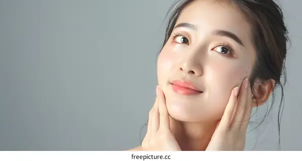 Portrait of a Young Asian Woman with a Beautiful Smile