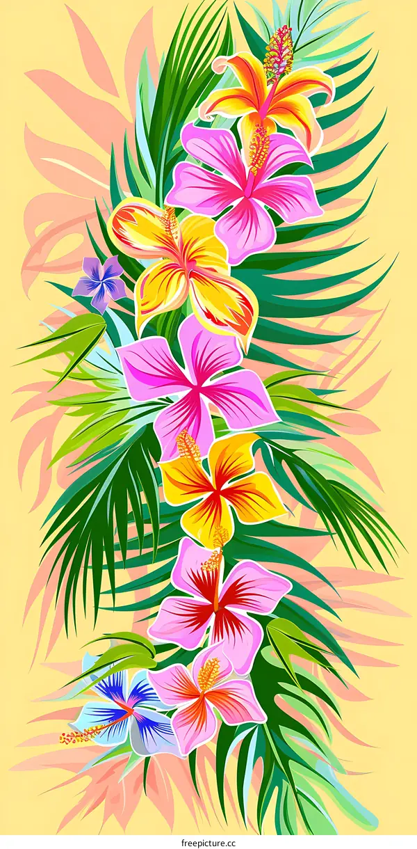 Colorful Tropical Hibiscus Flowers
