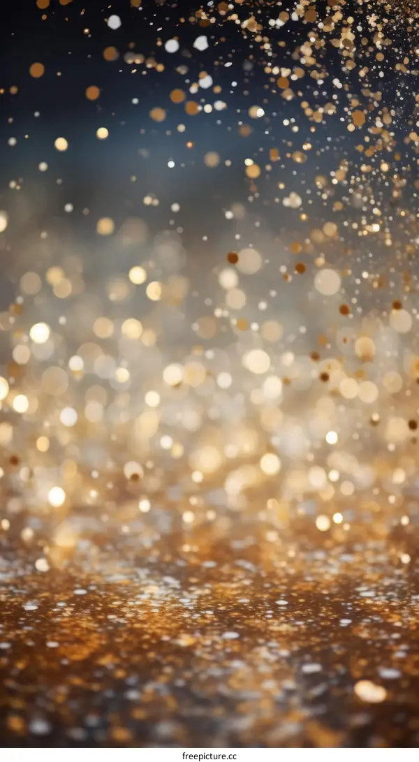 Golden glitter background with shiny particles