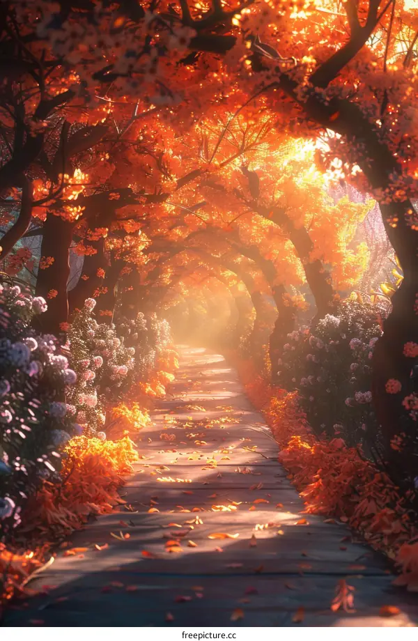 Fall Foliage Trail in the City Park