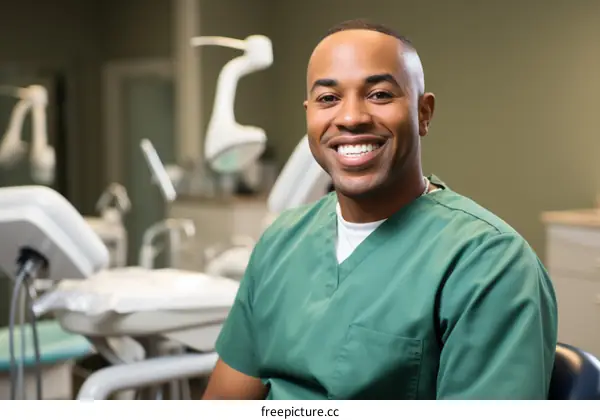 Portrait of a Smiling African American Dentist