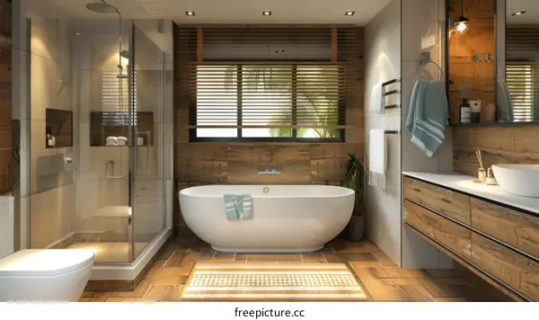 Bathroom interior with natural light