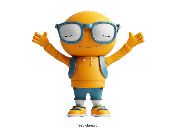 [Transparent Background PNG]3d cute yellow cartoon character mascot
