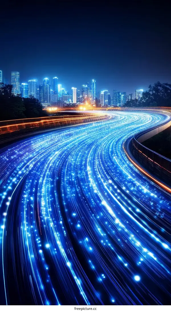 Night City Lights Abstract Road