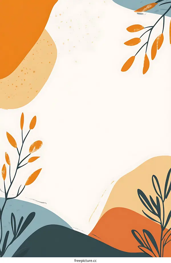 Abstract Minimalist Art With Autumn Leaves