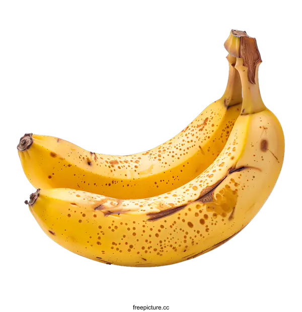 [Transparent Background PNG]Two ripe bananas on a white background