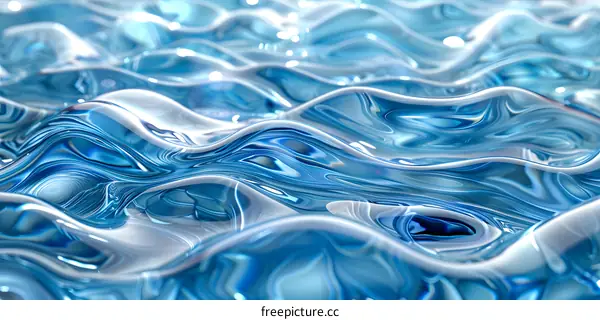 Abstract Blue Waves Background