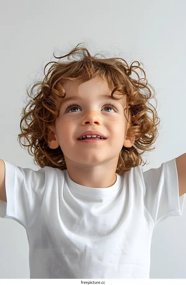 Portrait of a happy smiling redheaded boy