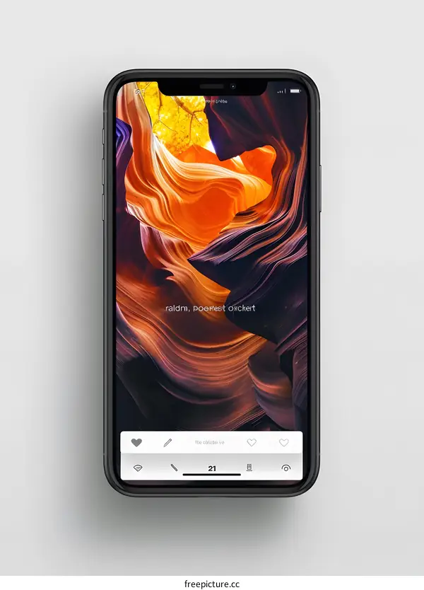 Mobile Phone Screen with Canyon Image Wallpaper