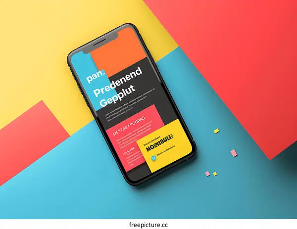 Smartphone with Colorful Background Design