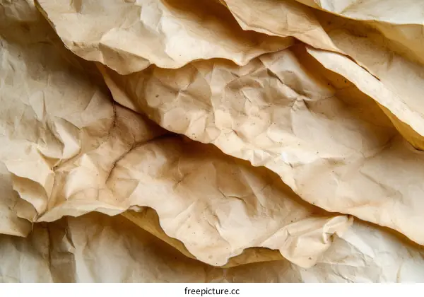 Close-up of crumpled brown paper texture background