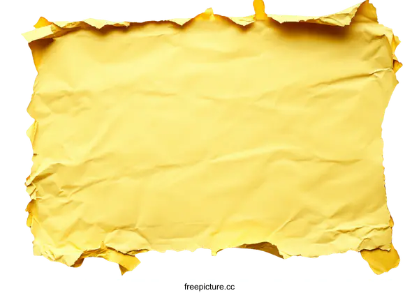 [Transparent Background PNG]Torn Yellow Paper Texture Background