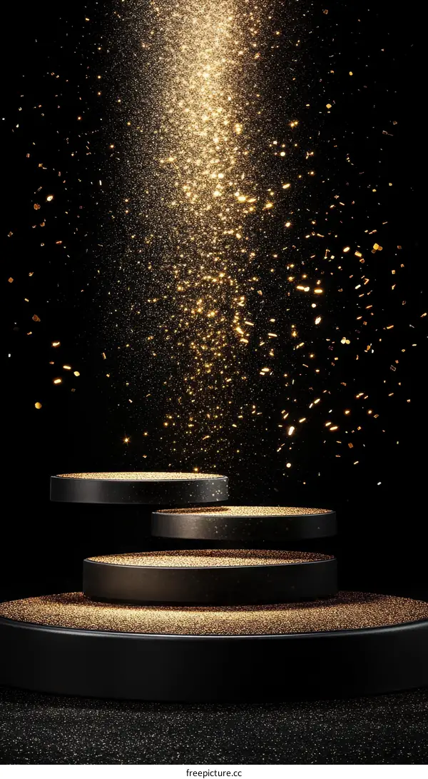 Luxury Black and Gold Product Display Stand