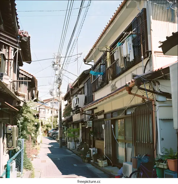 Narrow Street in Residential Neighborhood