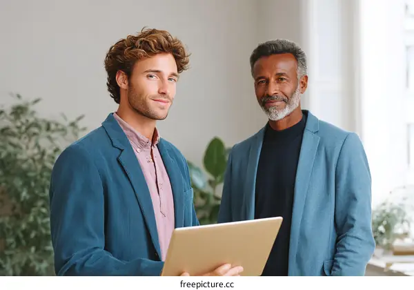 Two Business Professionals Discussing a Project