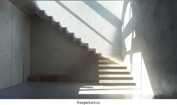 Minimalist Modern Concrete Staircase Interior Design