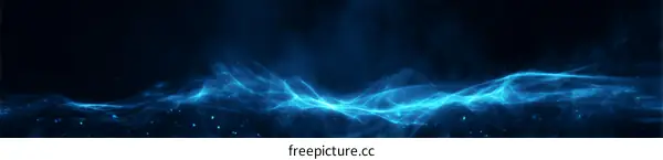 Abstract Blue Light Wave Illustration