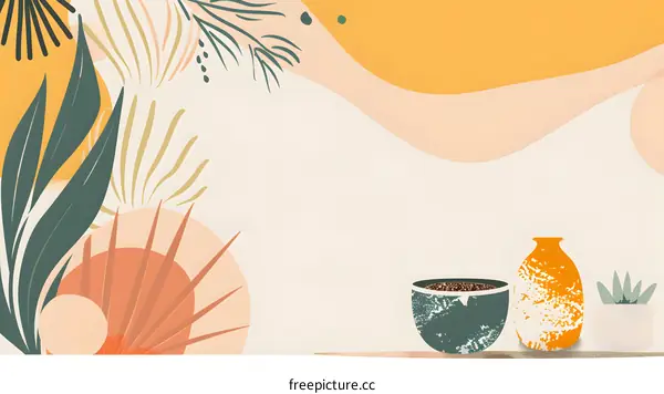 Abstract Tropical Plants Art Print