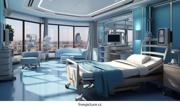 Patient Room with a Cityscape View