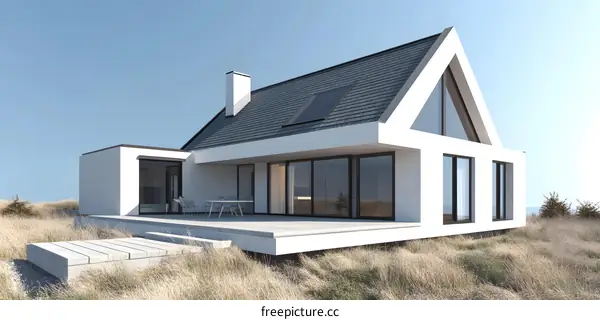 Modern A Frame House with Skylight and Deck