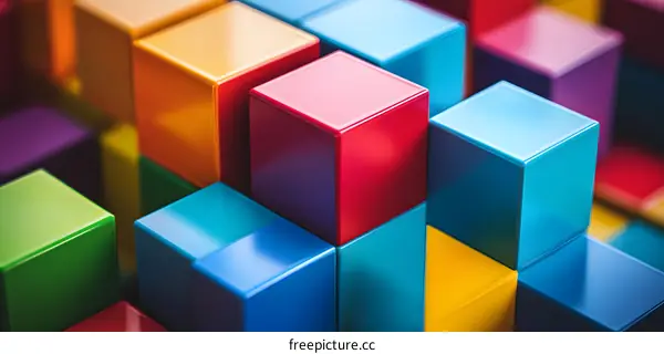 Colorful Cubes Abstract Pattern Background